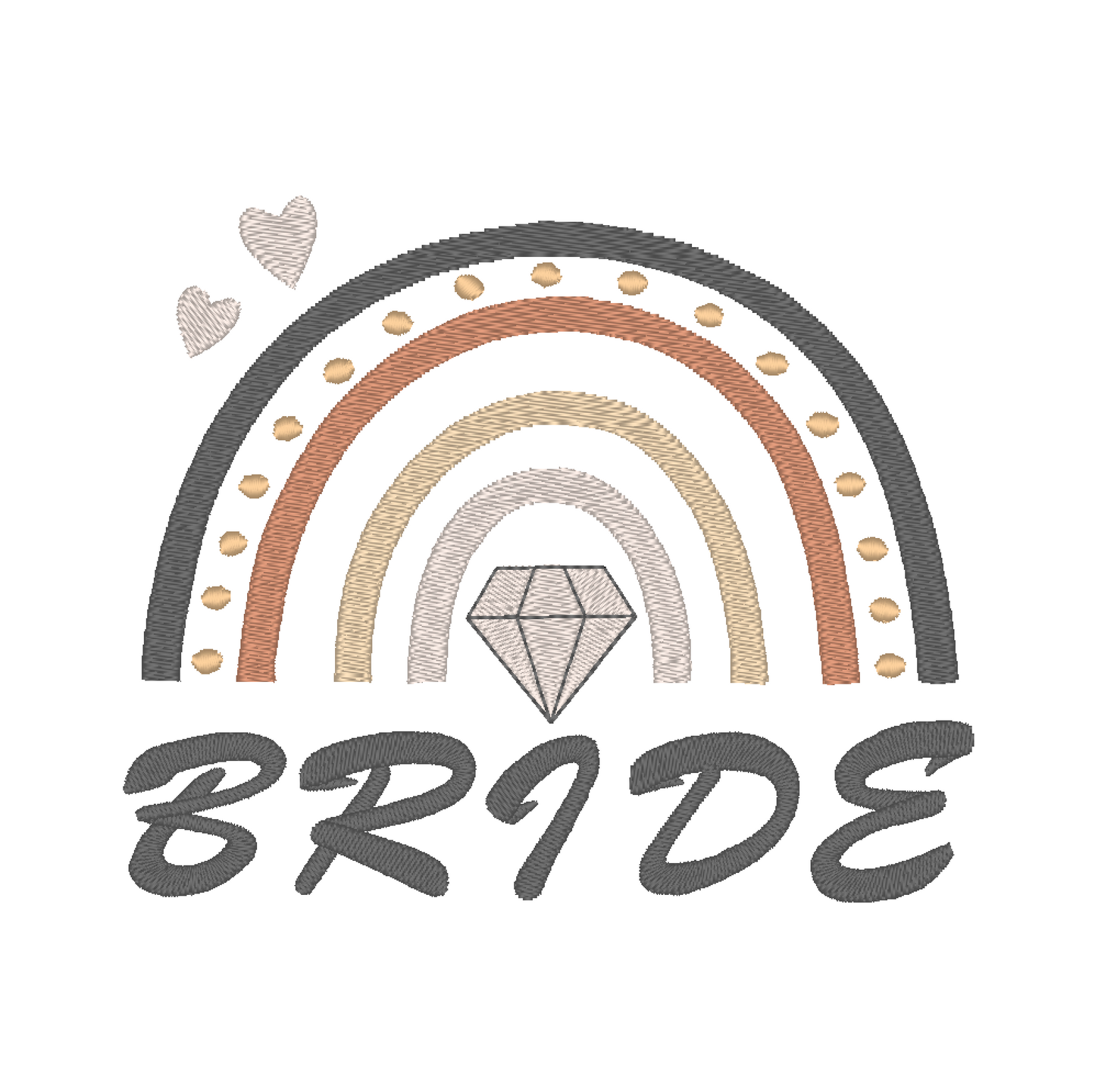 Bride Machine Embroidery Design - Stylish 'Bride' lettering perfect for customizing t-shirts