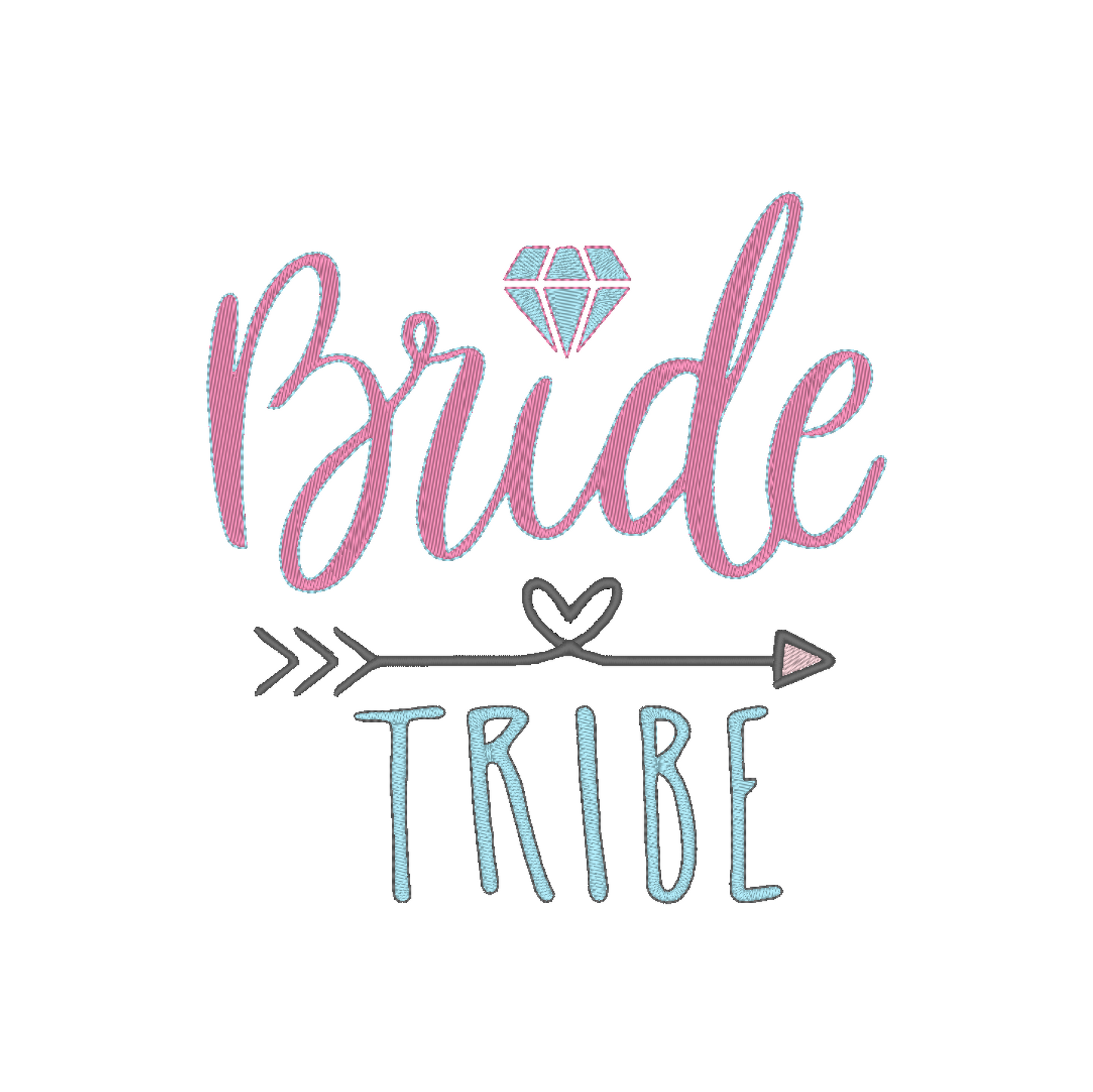 Bride Tribe embroidery design featuring elegant lettering 