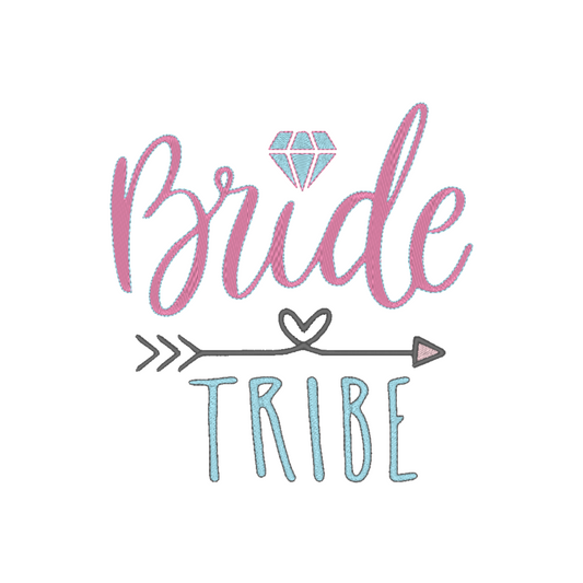 Bride Tribe embroidery design featuring elegant lettering 