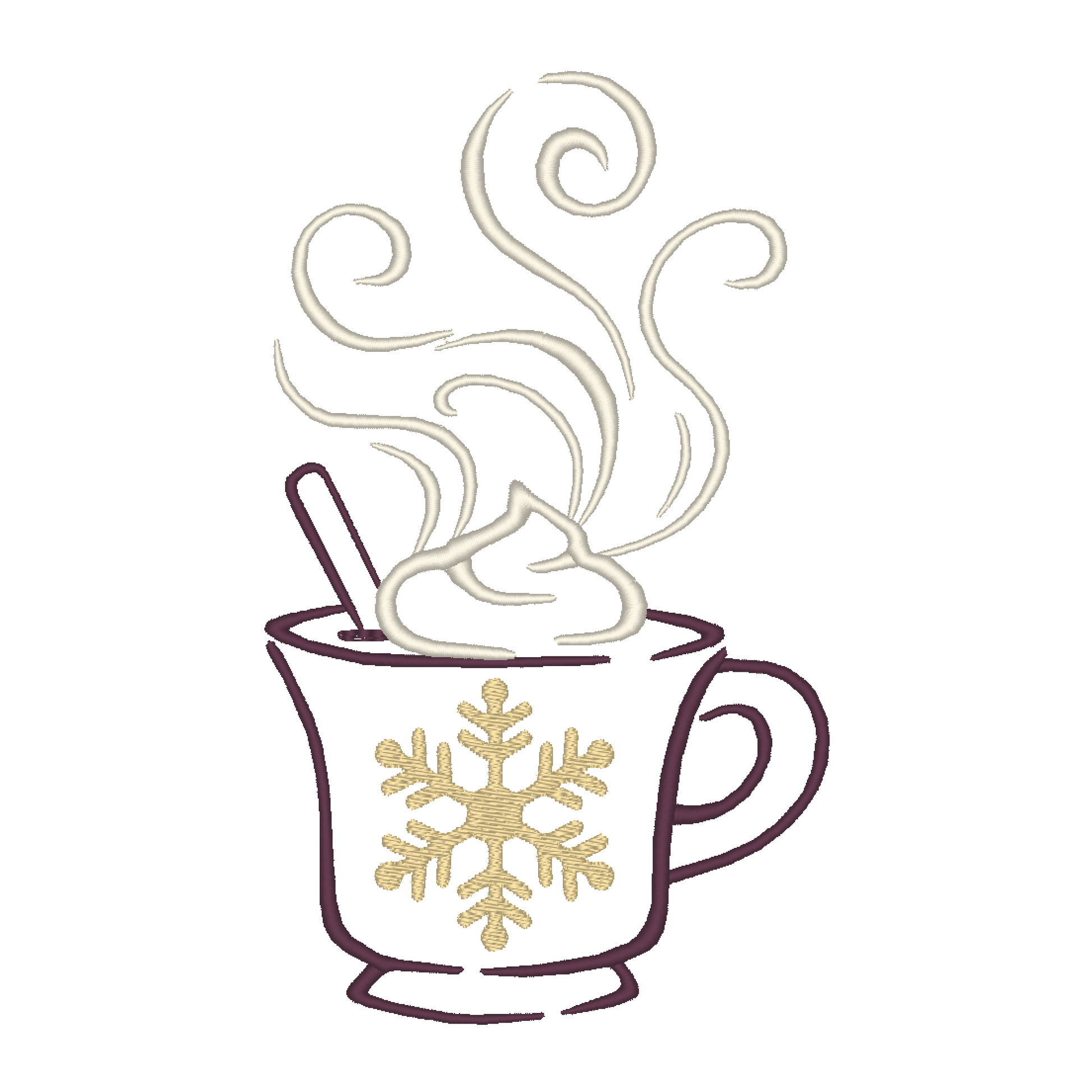 Machine embroidery design: Festive Christmas Coffee Cup with snowflake on the cup