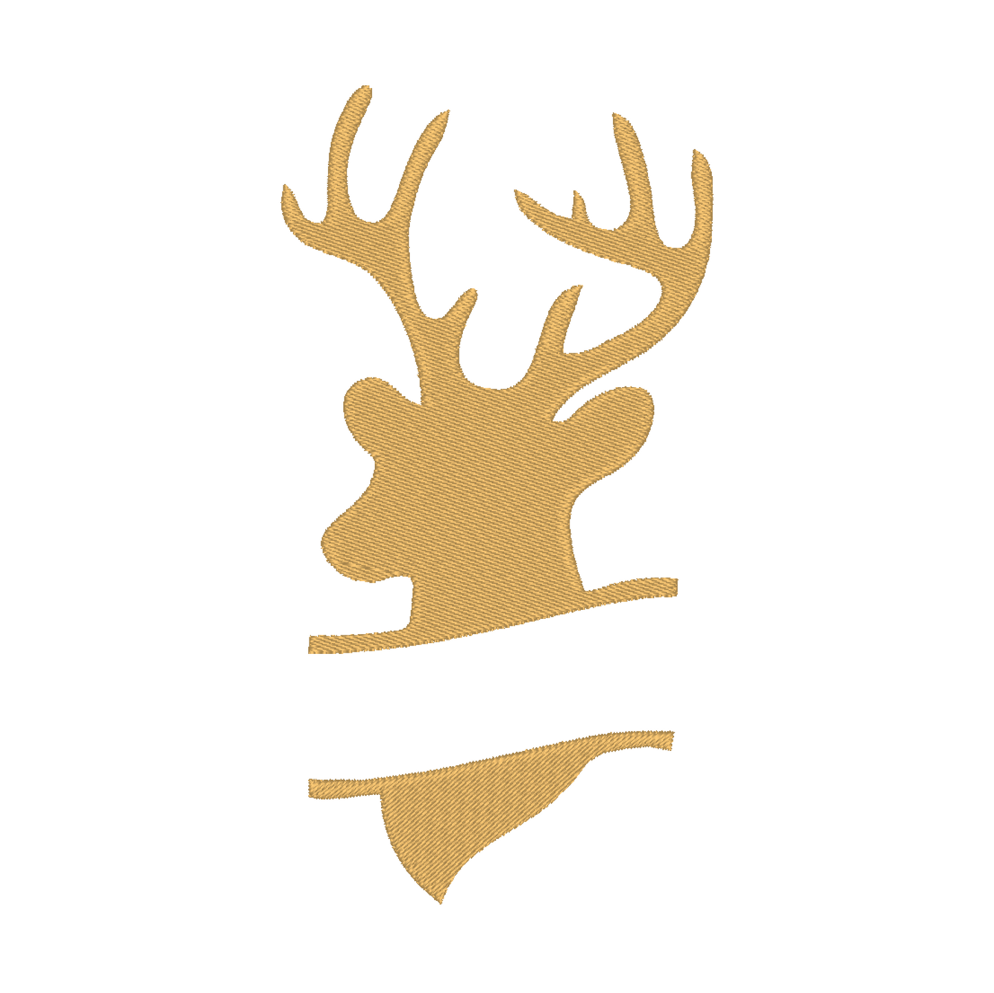 Machine embroidery design of deer split monogram