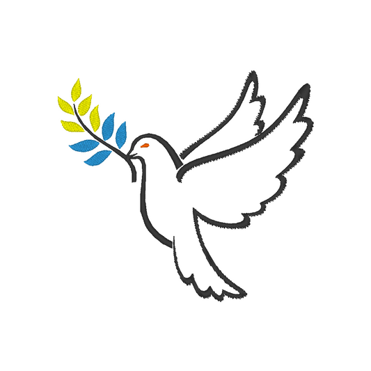 Dove of peace machine embroidery design