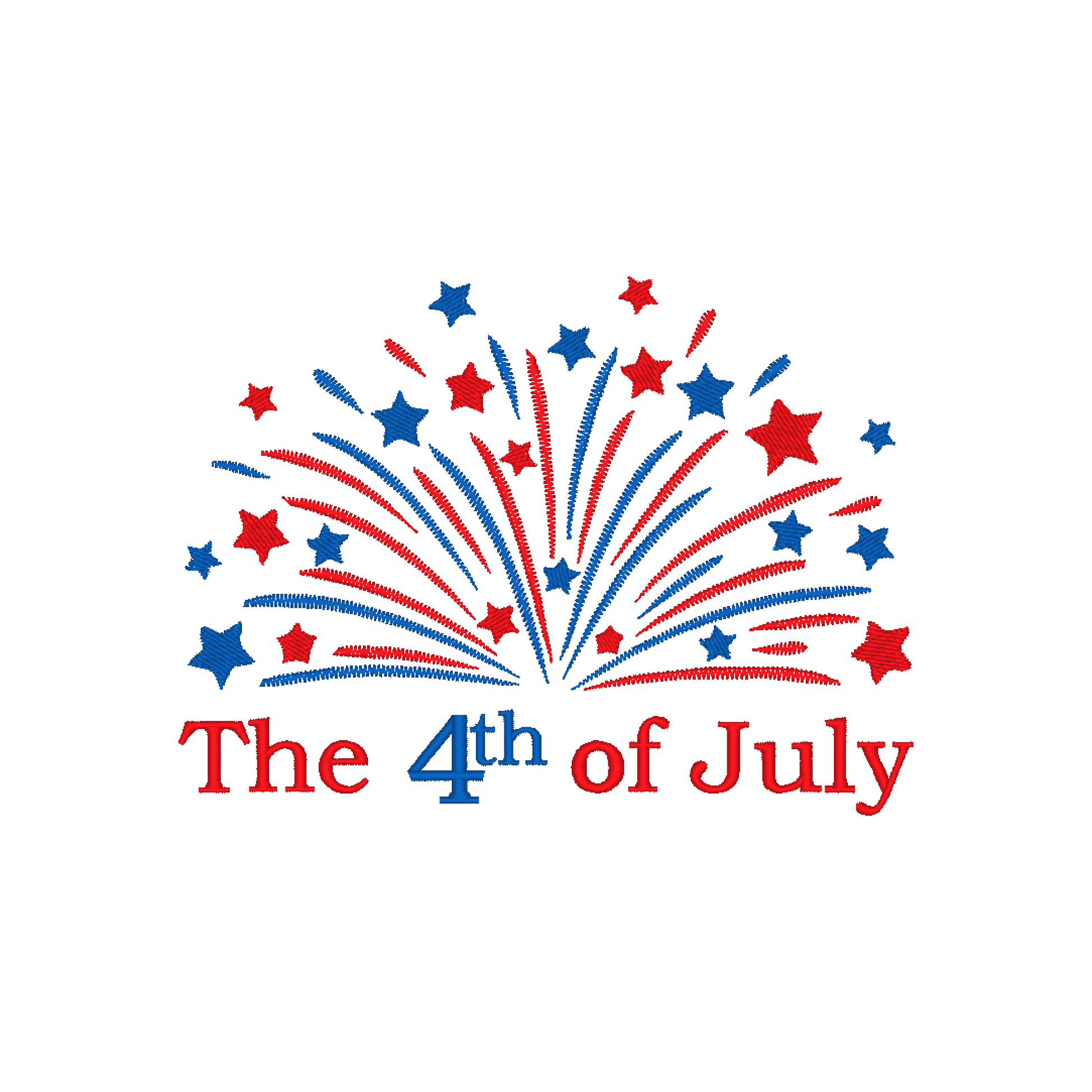 4th of July Firework Machine Embroidery Design showcasing bursts of fireworks