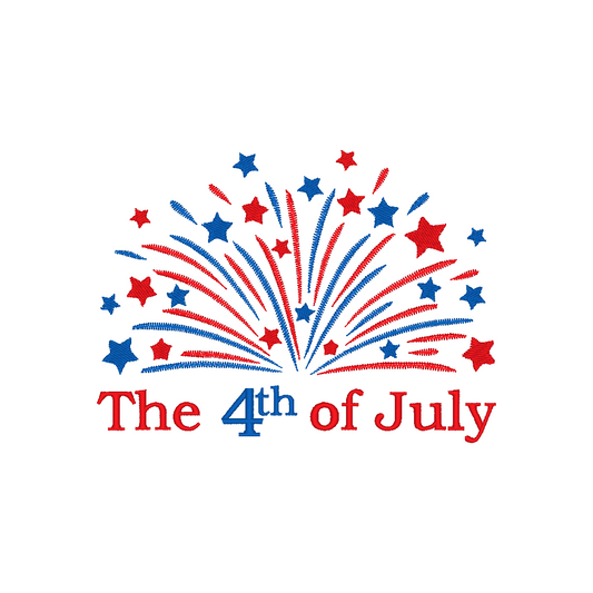 4th of July Firework Machine Embroidery Design showcasing bursts of fireworks