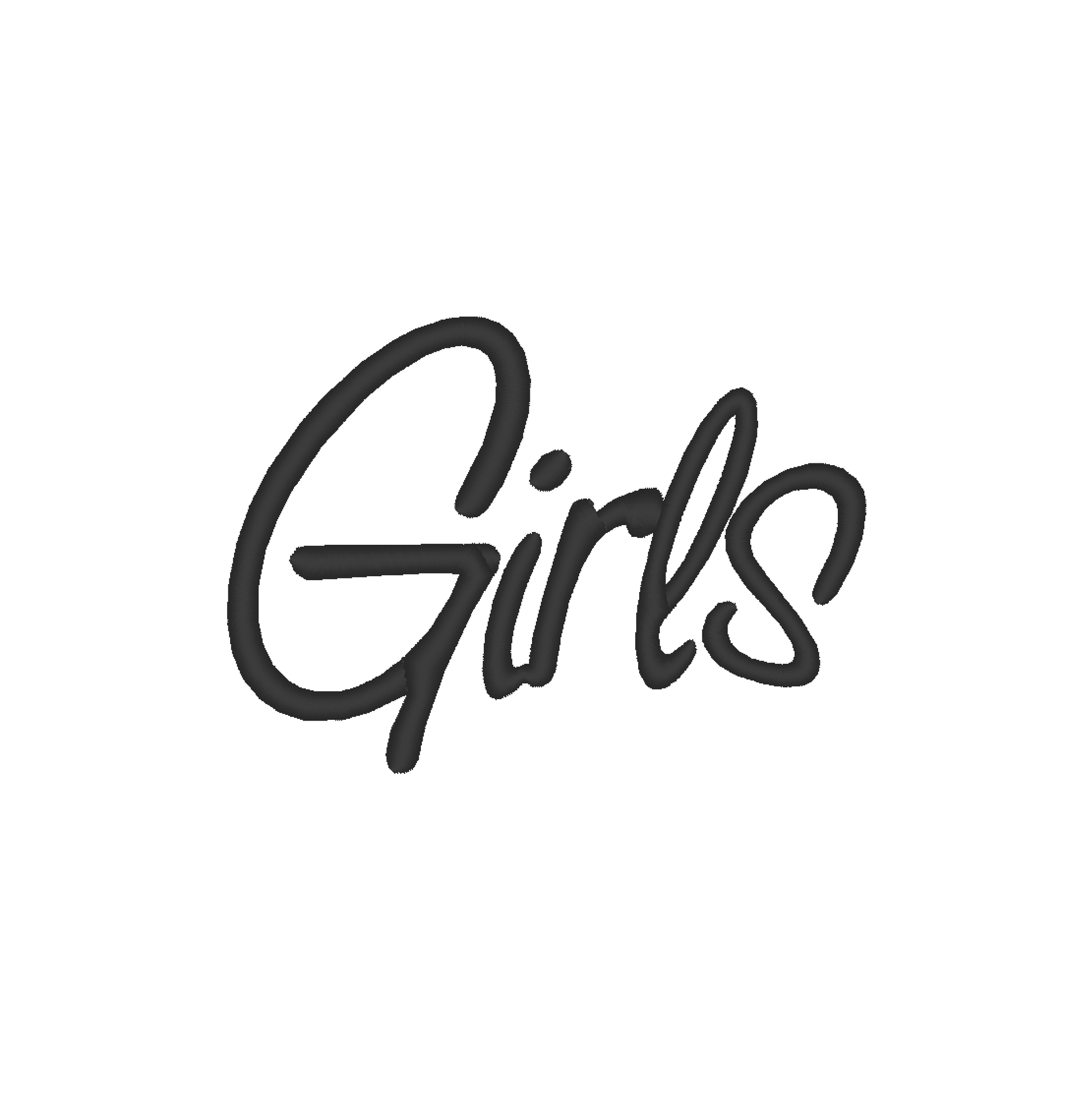 Girls Written machine embroidery design