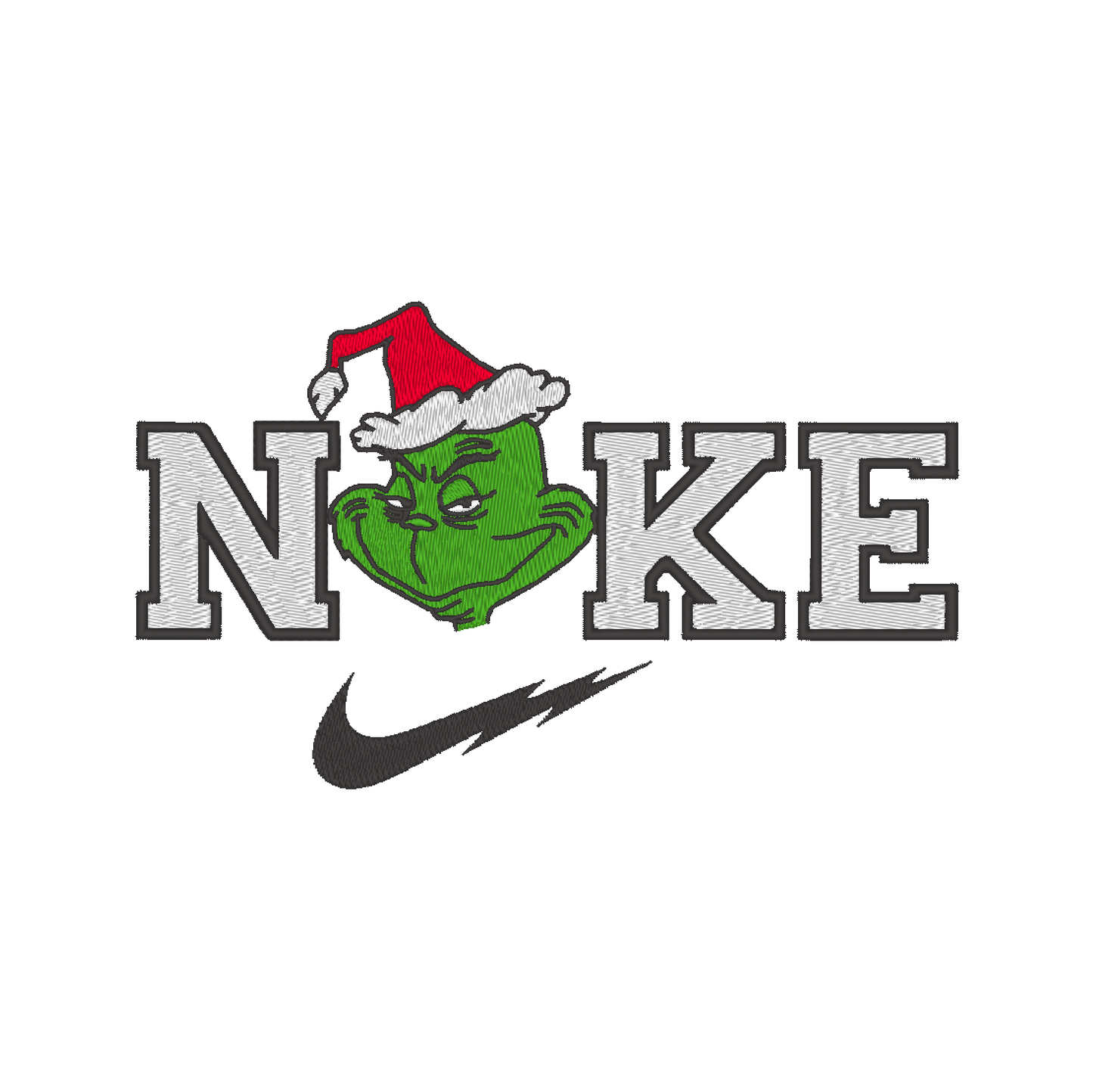 Grinch Face Charakter Parody NKE machine embroidery design