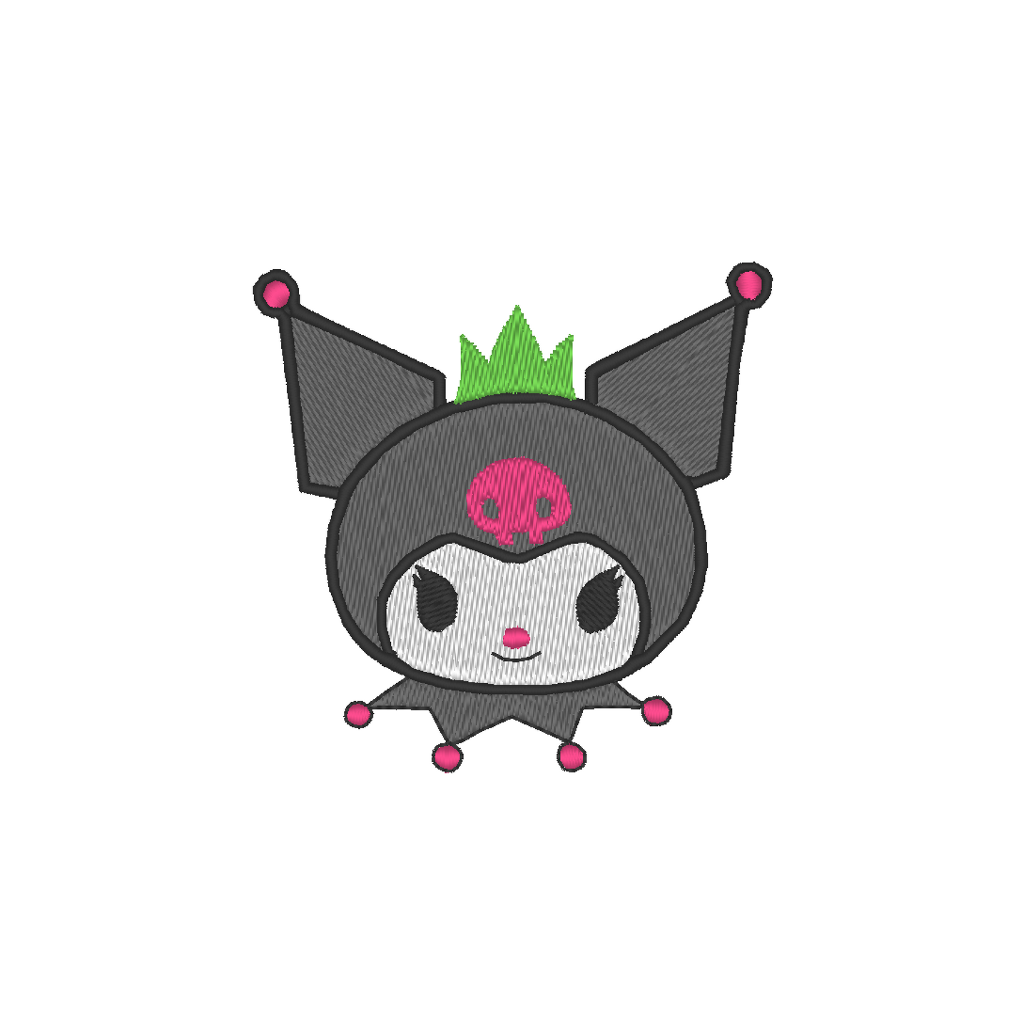 Image of 'Kuromi Parody Embroidery' design, a playful and unofficial twist on the Kuromi character