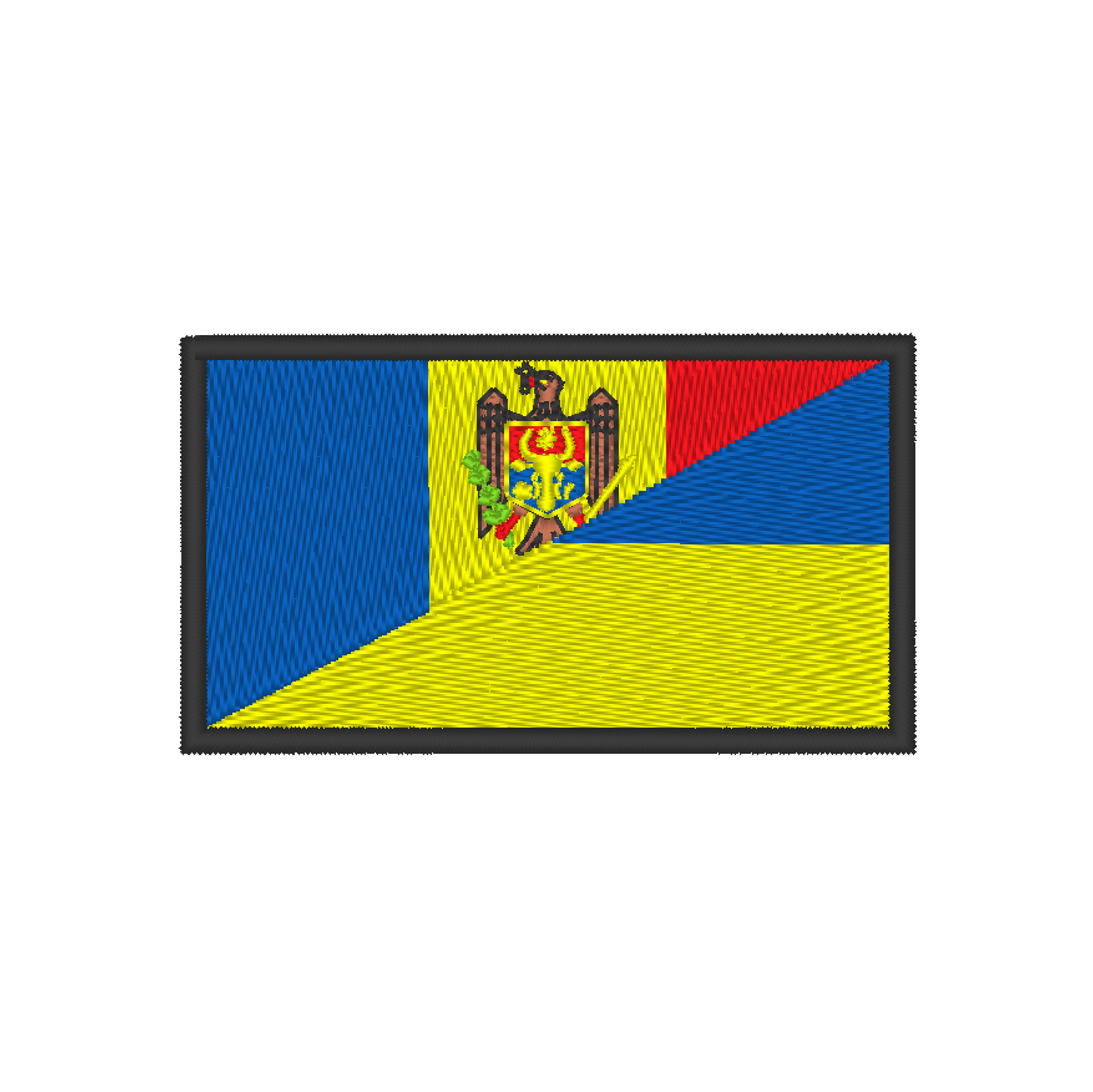 Embroidery design: Patch Flag of Moldova-Ukraine