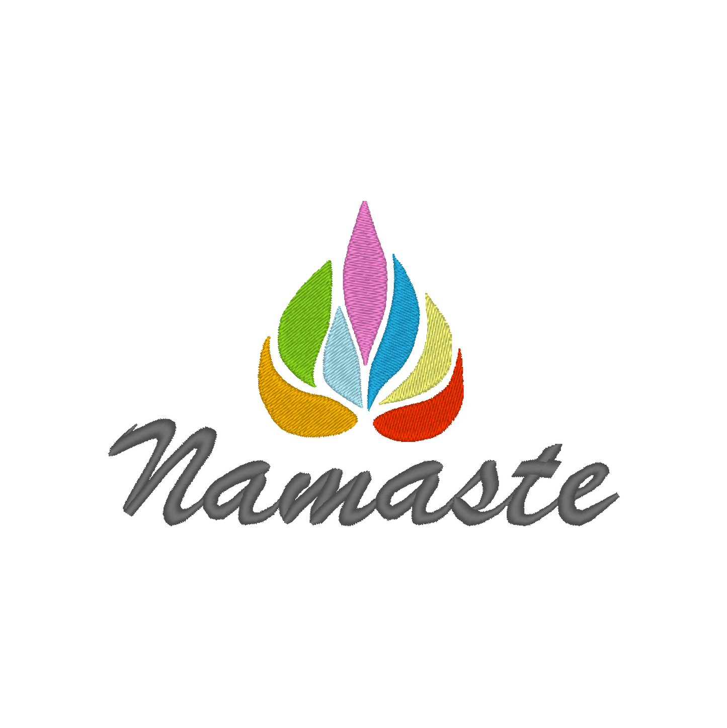 Namaste 7 Chakra Colors Flower Machine Embroidery Design
