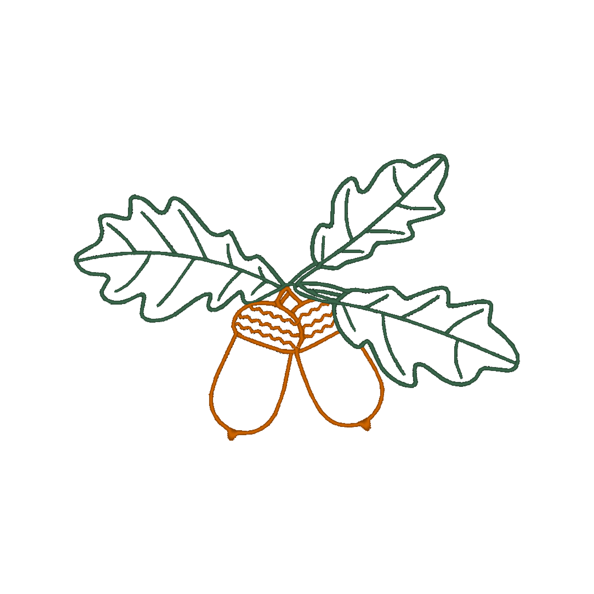 Oak Leaves and Acorn machine embroidery design