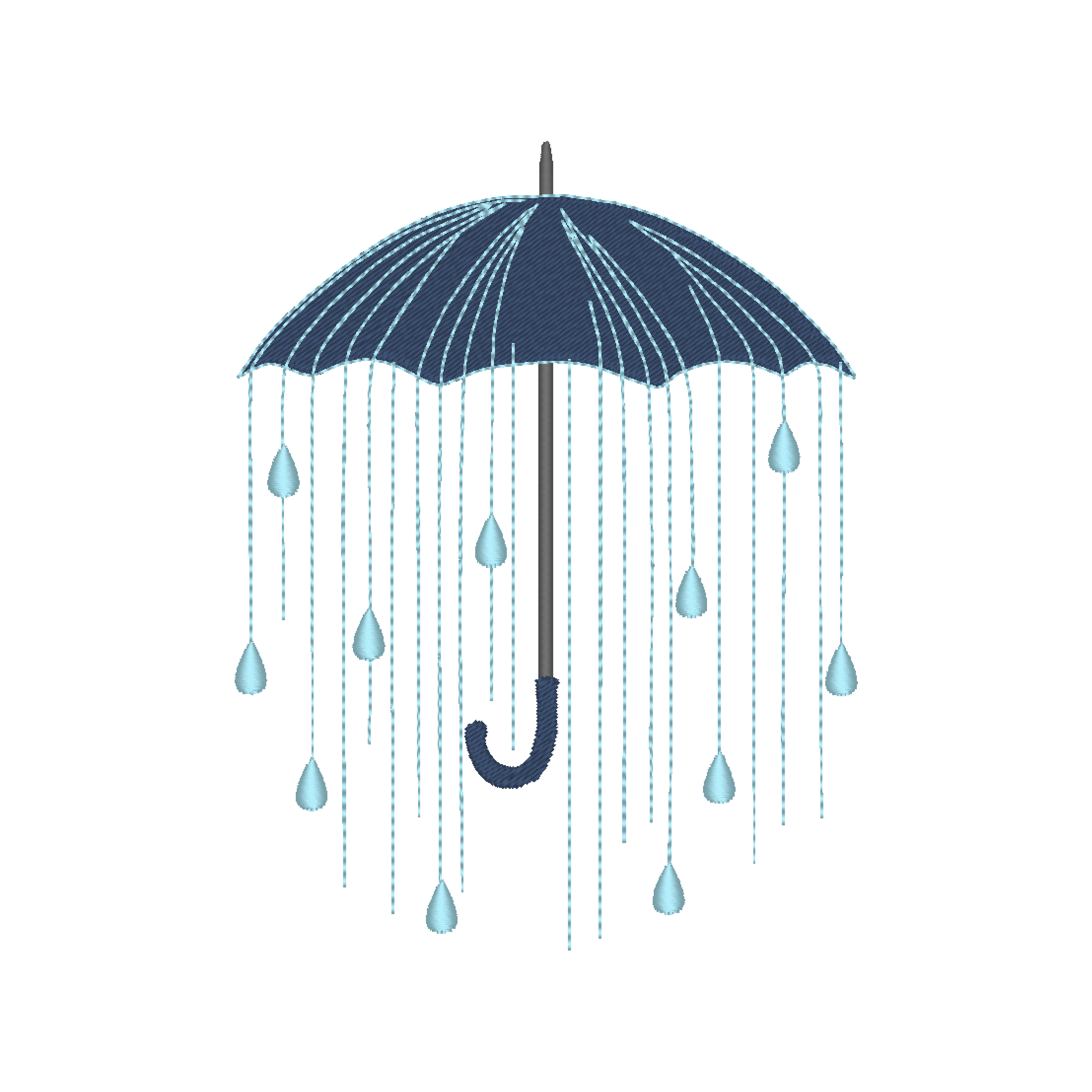  Image of Rainy Day Umbrella Machine Embroidery Design