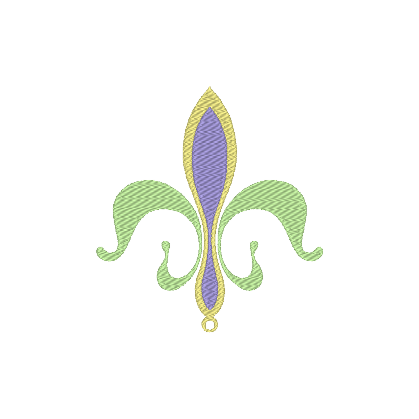 Colorful and intricate Fleur-de-lis embroidery design for Mardi Gras