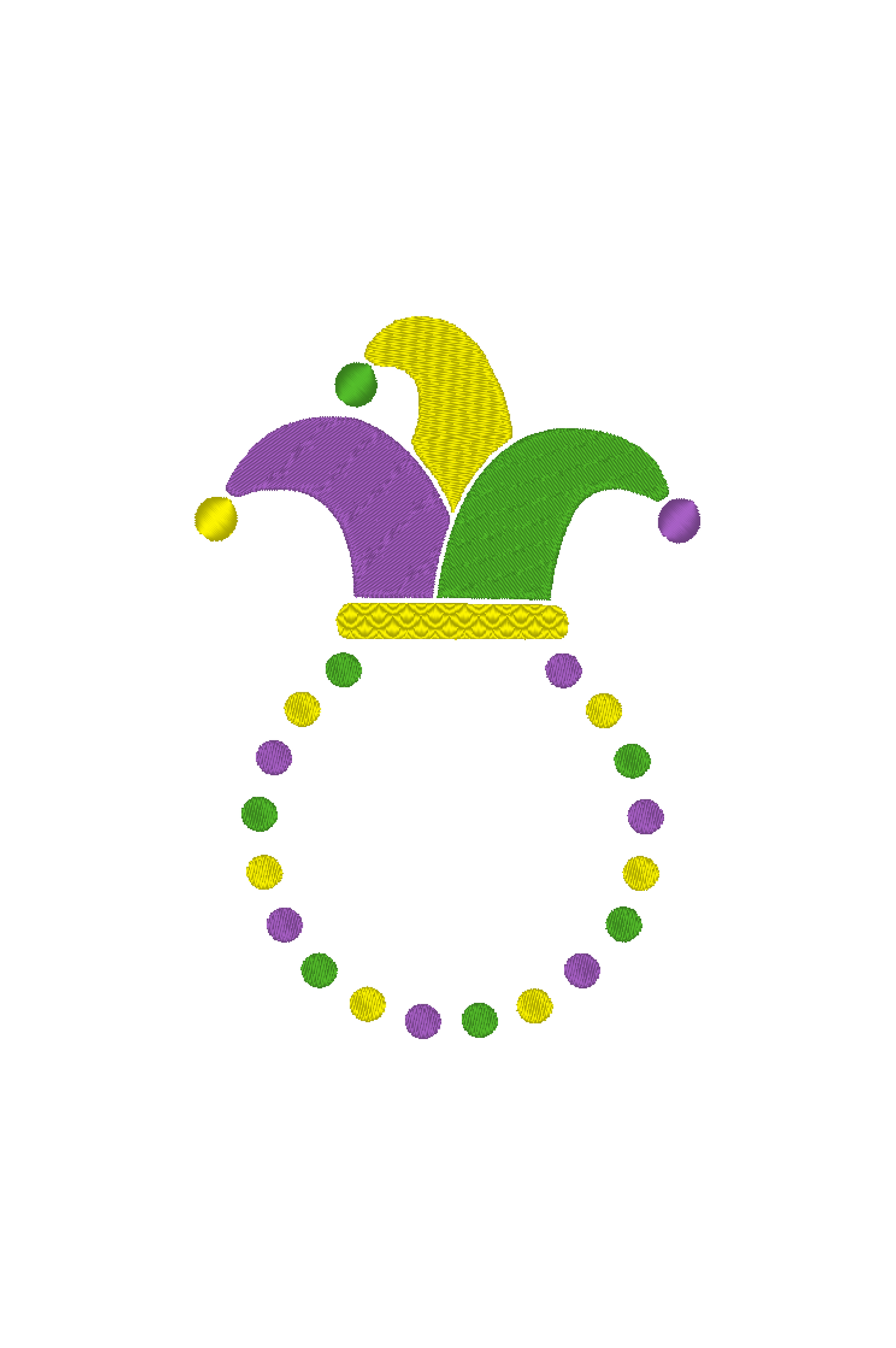 Mardi Gras Yester Hat and Beads machine embroidery design