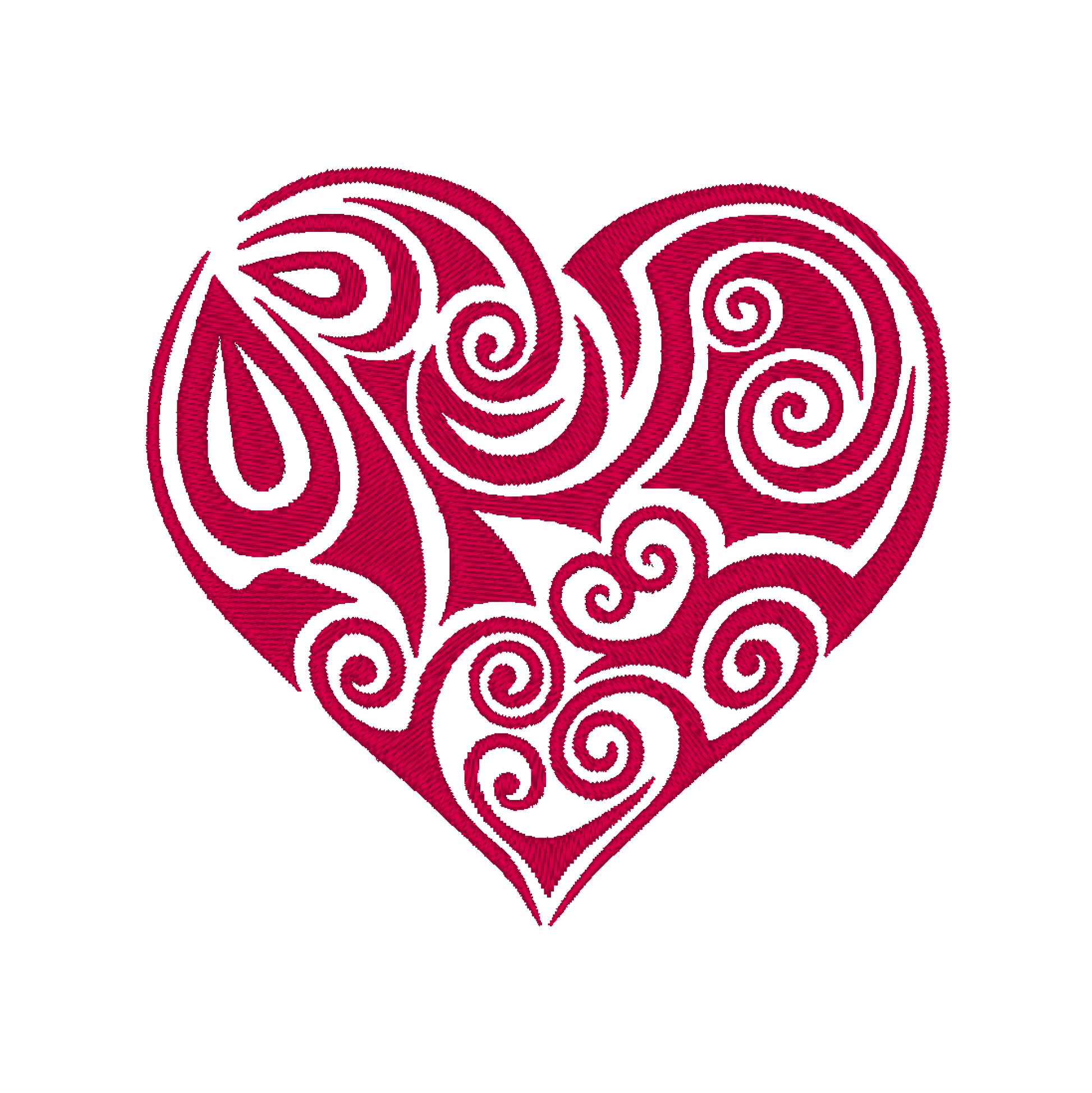 Heart with ornament machine embroidery design