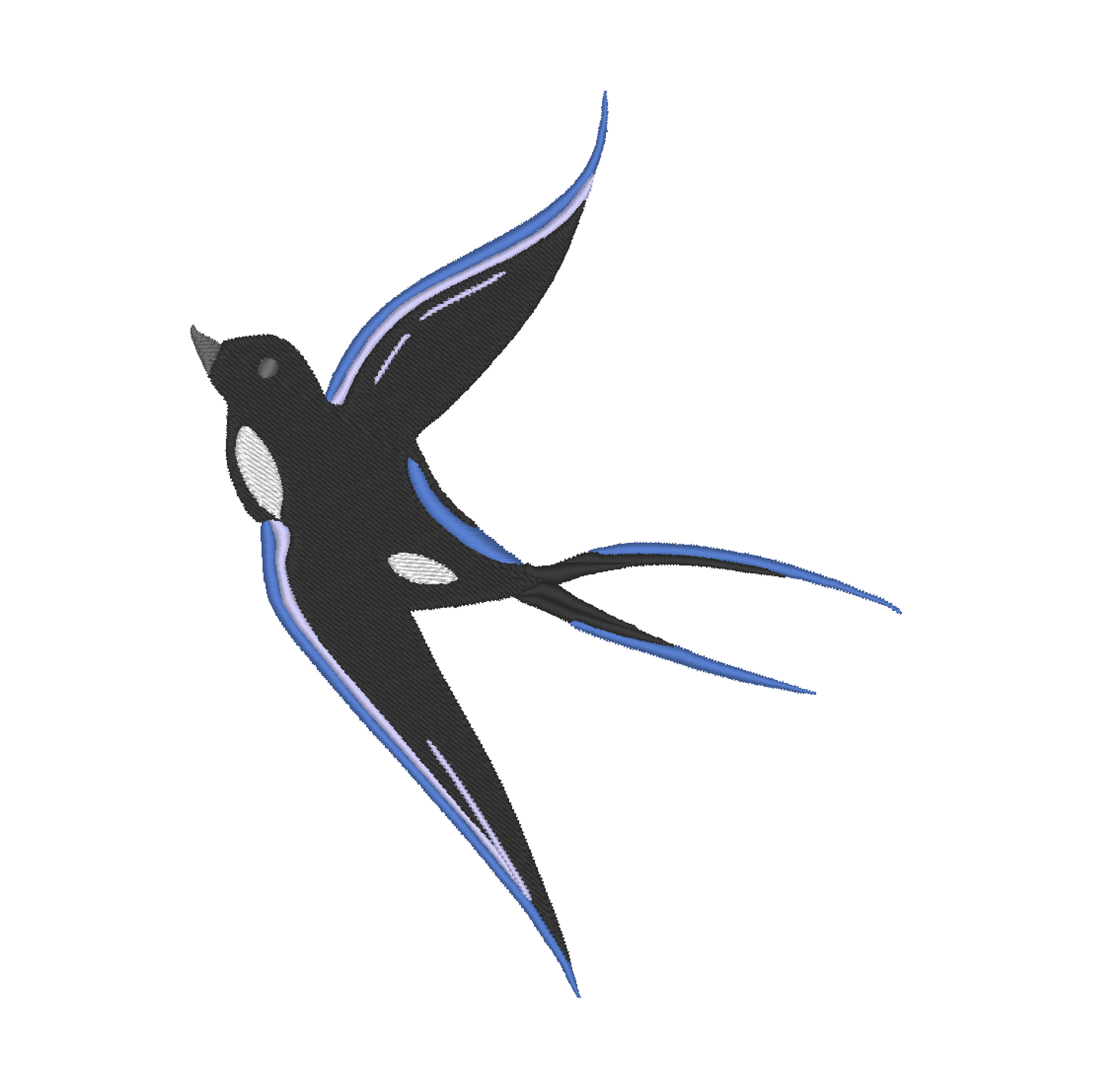 Graceful swallow bird embroidery design