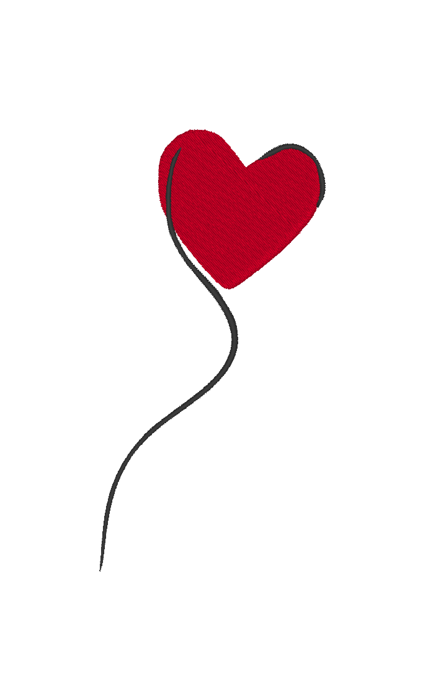 Heart Balloon machine embroidery design