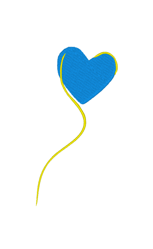 Heart Balloon machine embroidery design