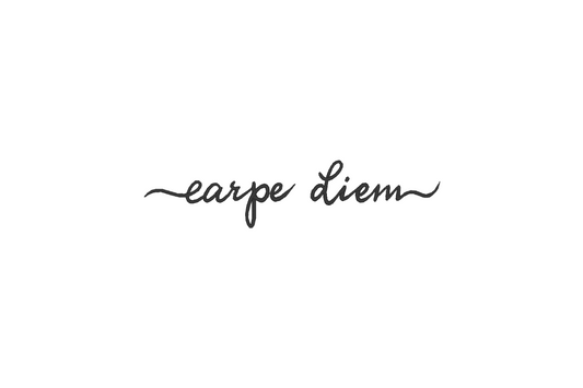 Embroidery design with the phrase 'Carpe diem' written in stylish lettering