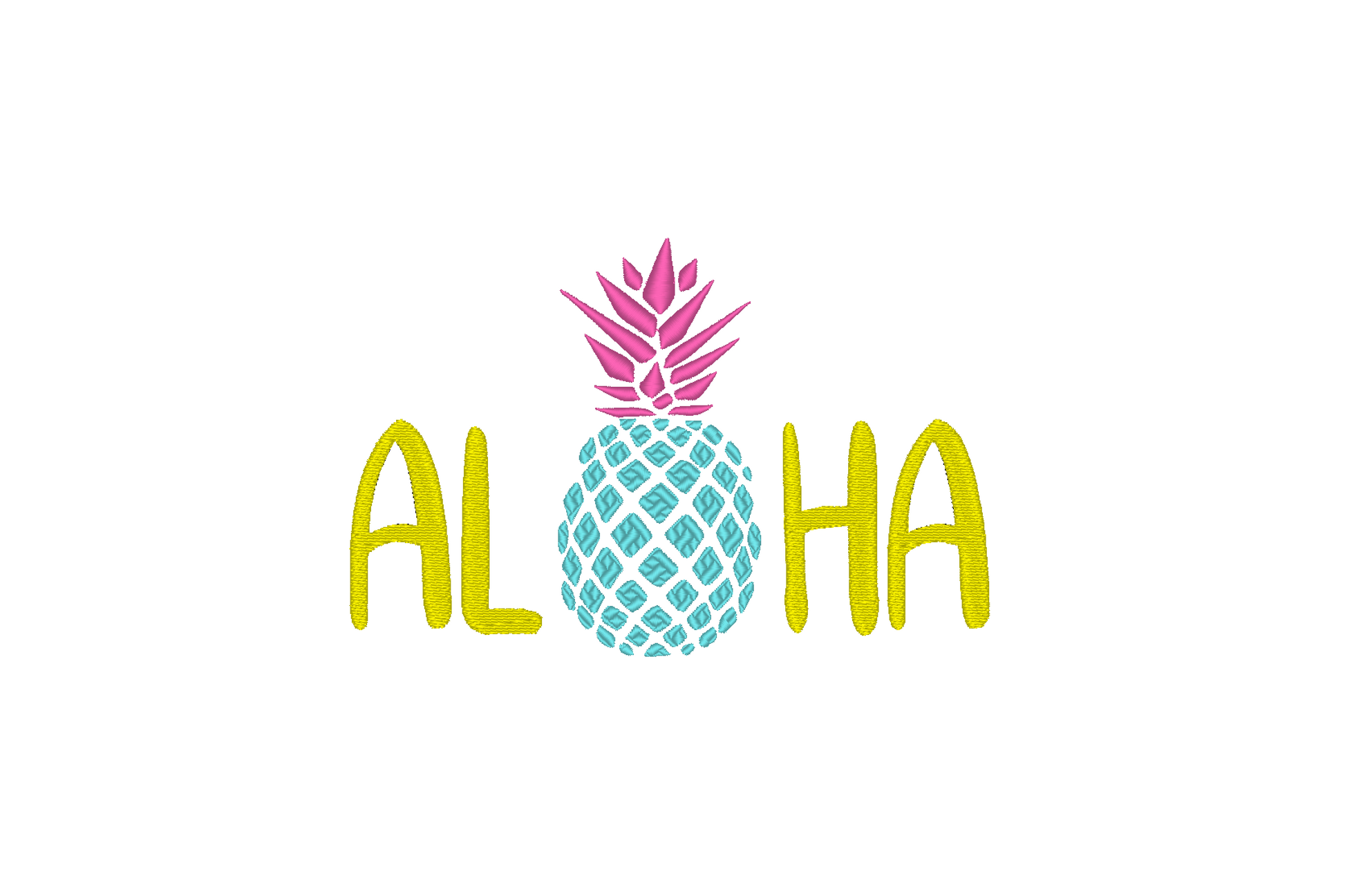 Aloha with Pineapple machine embroidery design