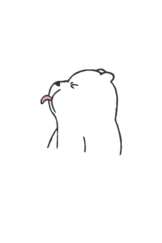Ice bear shows tongue