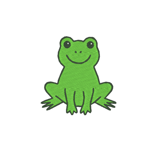 Frog machine embroidery design