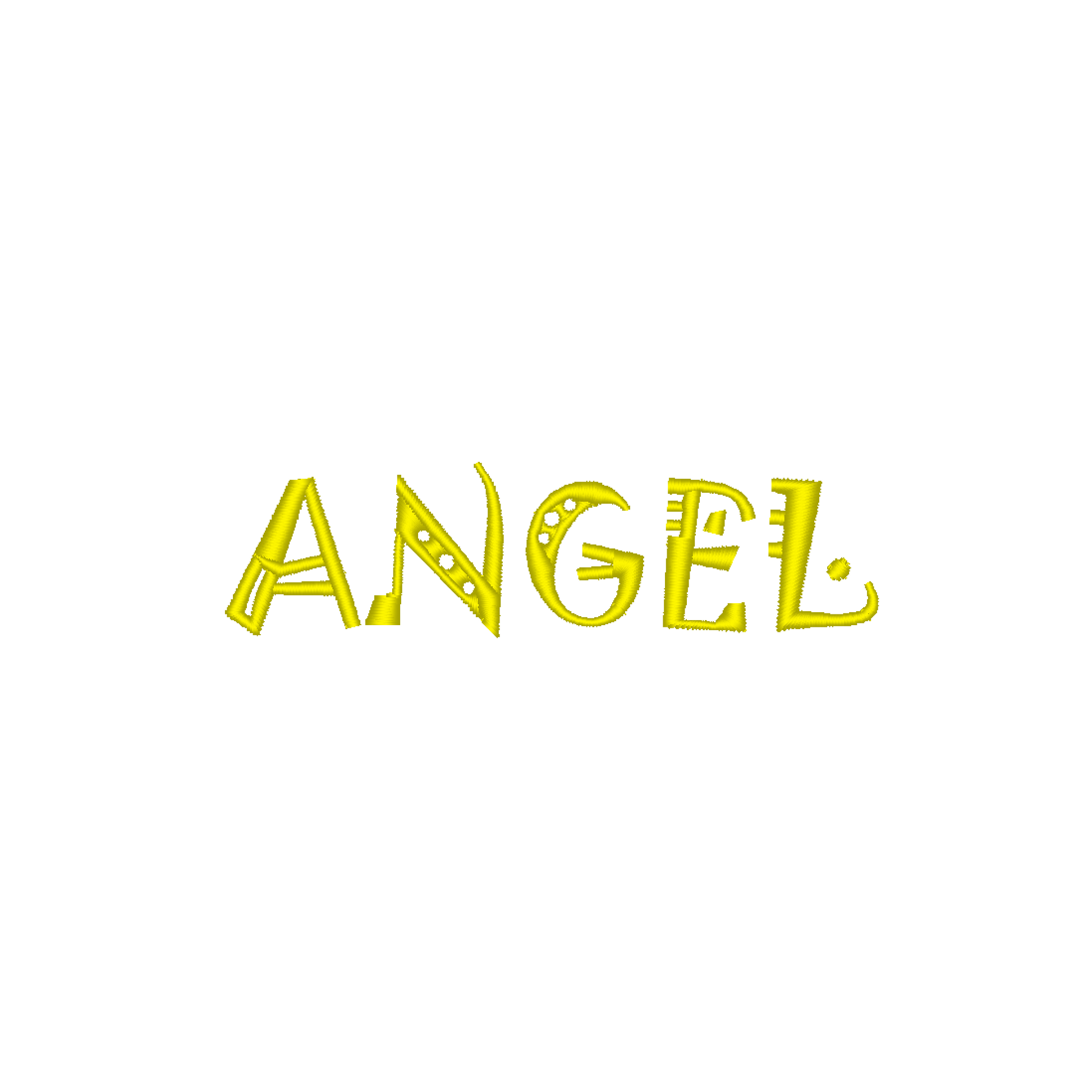 ANGEL written machine embroidery design